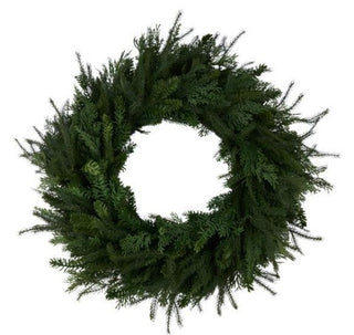 30" Real Touch Cedar, Mixed Pine & Juniper Wreath