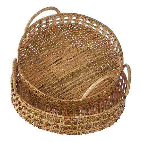 20" Round Woven Tray with Handles - 2 Sizes