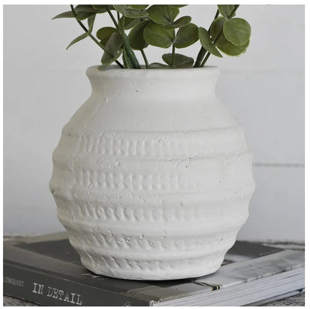 6.7" White Wash Vase