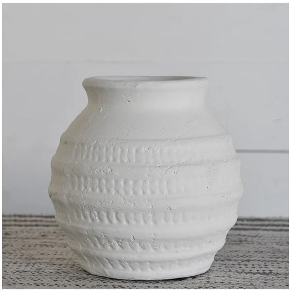 6.7" White Wash Vase