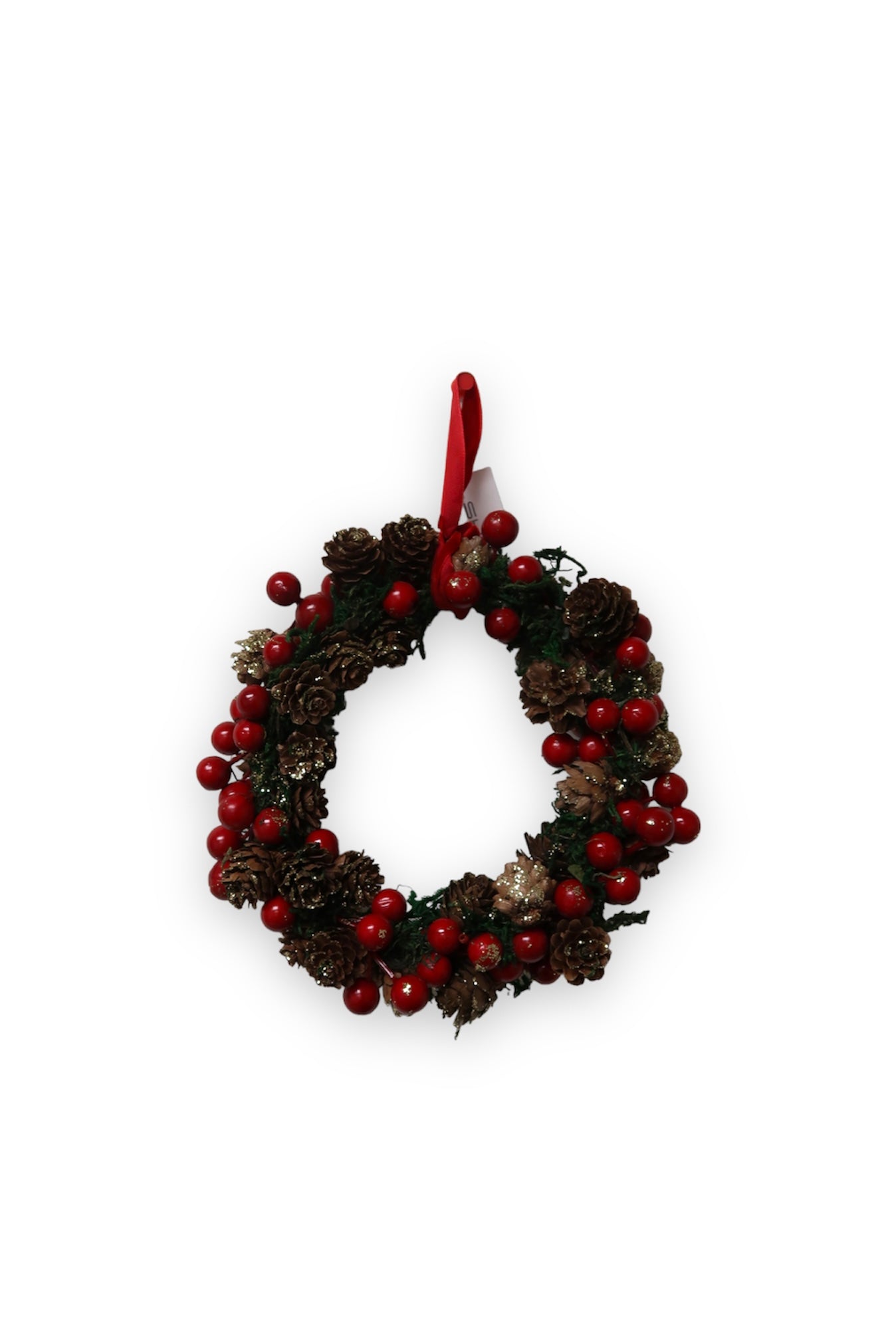 Cone Berry Wreath with Gold Glitter