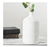 White Ceramic Vase, Two Size Options