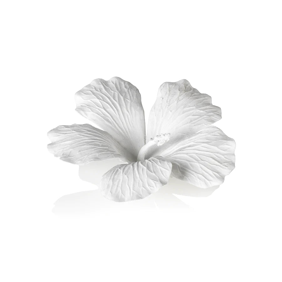 White Bone China Hibiscus Flower Wall and Table Decor