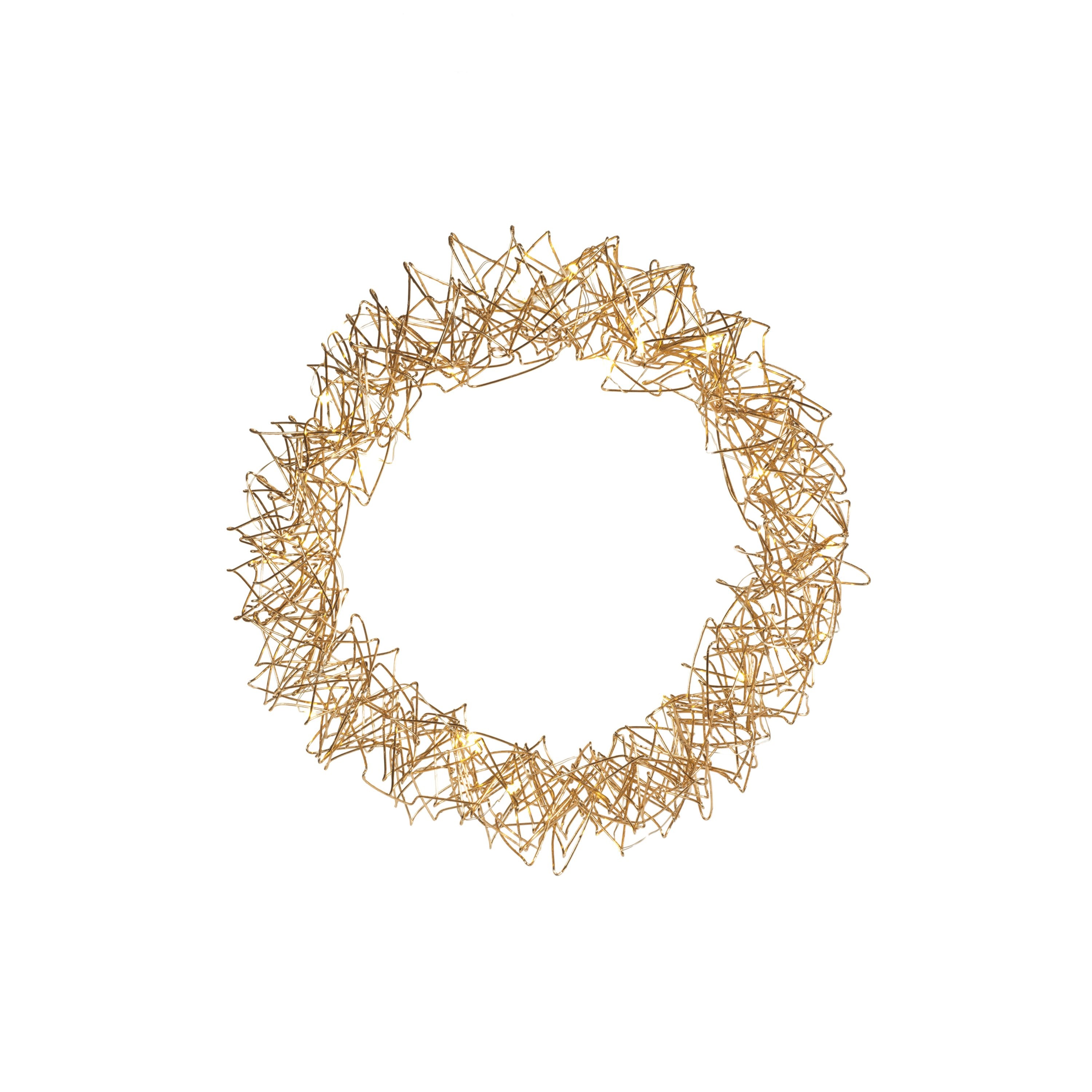 Gold Holiday Wire LED Wreath - Small 10"
