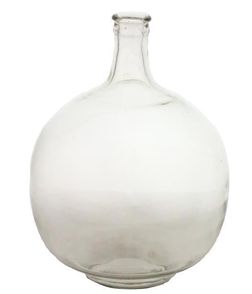 13"H Round Glass Bottle