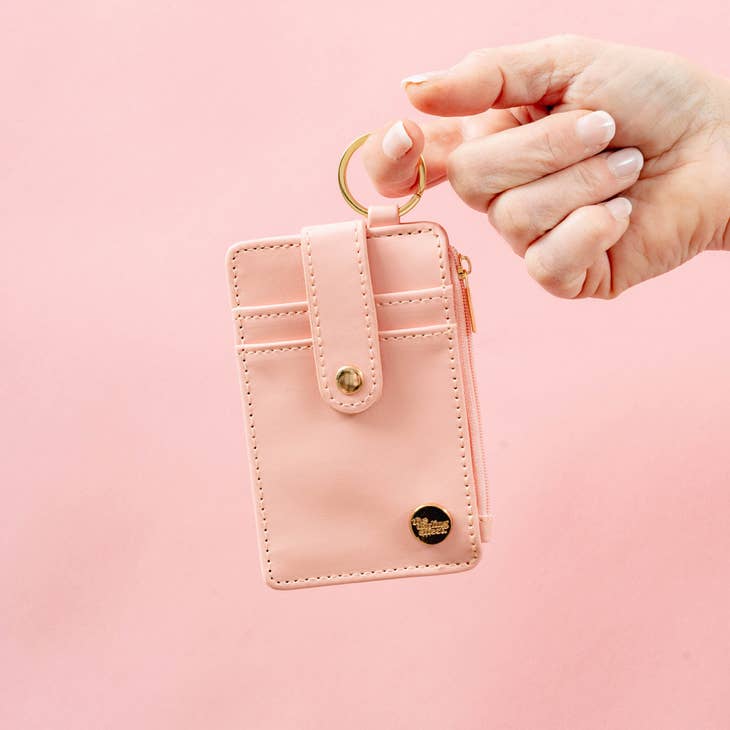 Solid - Light Pink Keychain Card Wallet