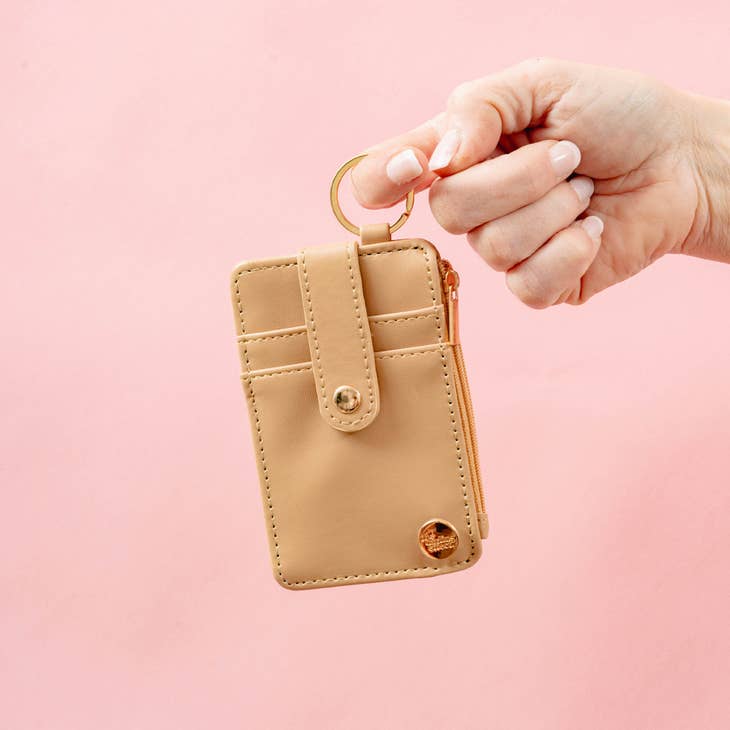 Solid - Brown Keychain Card Wallet