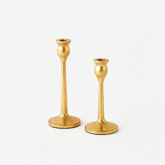 Gold Taper Candle Holder, Two Size Options