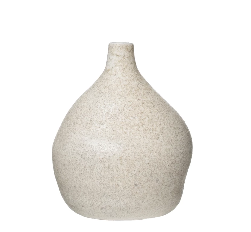 7" Distressed Terracotta Vase with Glaze
