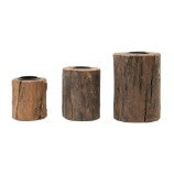 Reclaimed Wood and Tealight Holders, Assorted Sizes