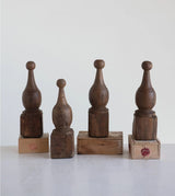 Hand-Carved Reclaimed Wood Finials **Each Will Vary**