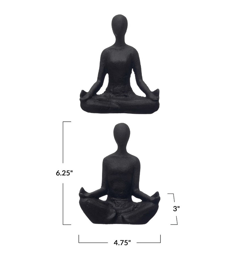 Cast Iron Yoga Figure, Two Style Options