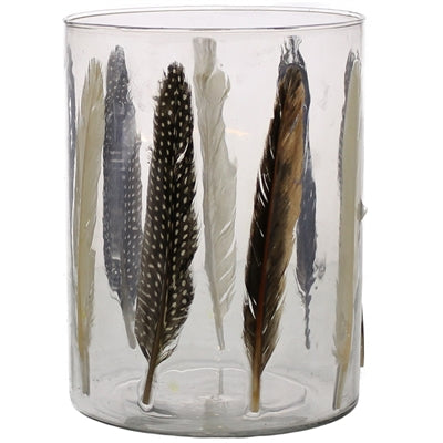 Enameled Feather Hurricane, Two Size Options