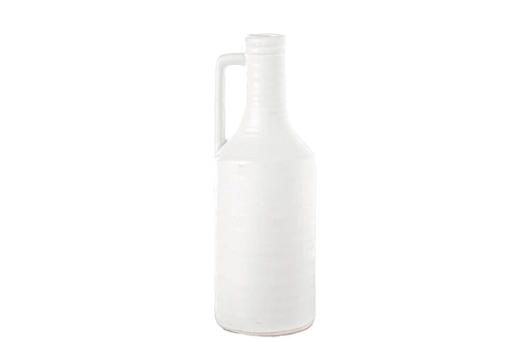 Ceramic Round Bottle Vase with Side Handle, Assorted Sizes