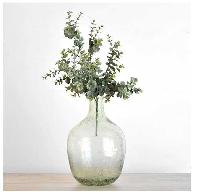 11.25" Light Grey Green Glass Vase