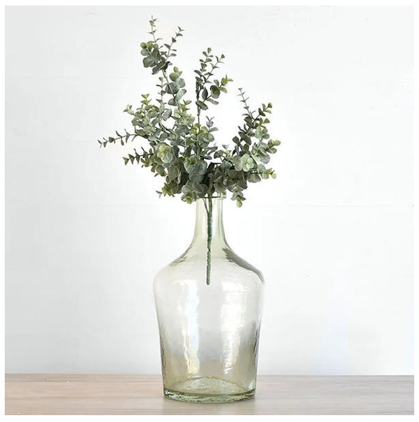 13.75" Light Grey Green Glass Vase